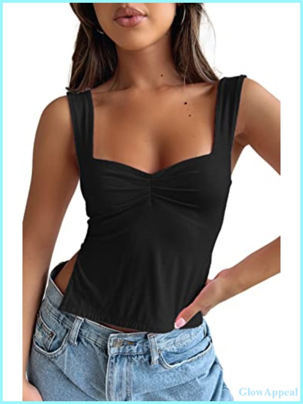 Sleeveless Backless Crop Tank Top Pleated Sweetheart Neck Strappy Y2K Slits